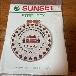 Vintage Sunset Stitchery Christmas Blessing Kit embroidery.
